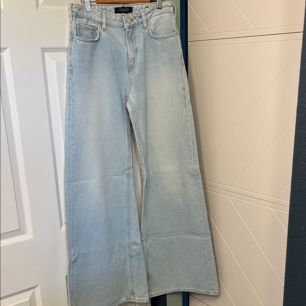 Scotch & Soda Light Wash Wide Leg Jeans